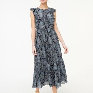 J. Crew Paisley ruffle dress NWT